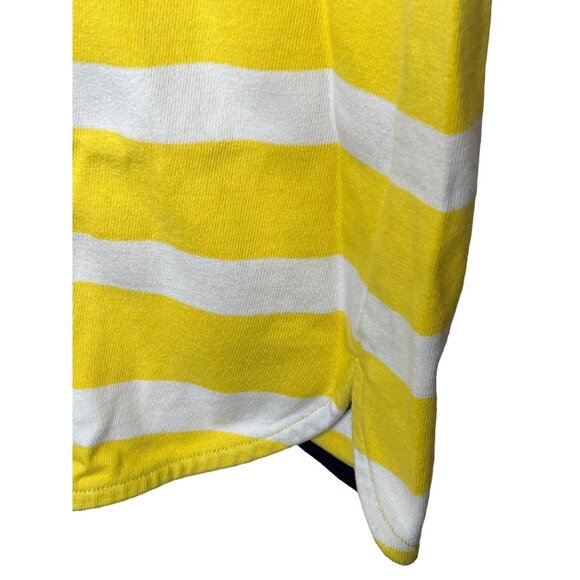 Crown & Ivy Women’s M Yellow White Stripe Tunic Top or Mini Dress Cotton 33” - Picture 6 of 12